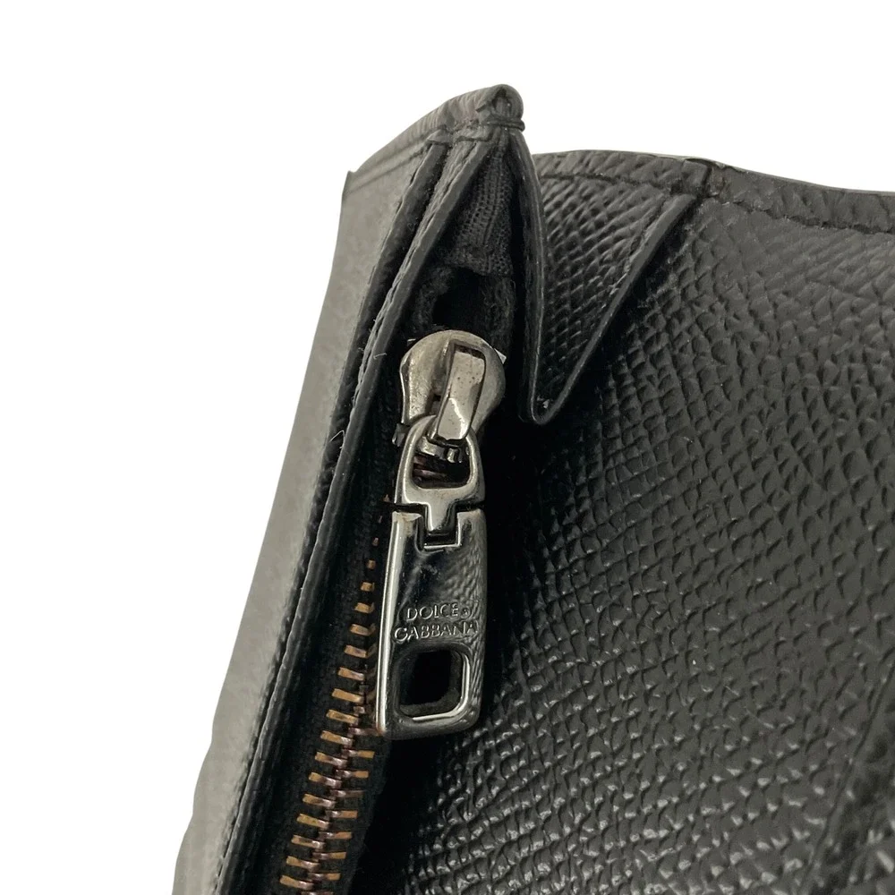 DOLCE & GABBANA Graffiti Print Dauphine Leather‎ Long Wallet White Black Box